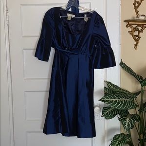 Dark blue dress with black jewels